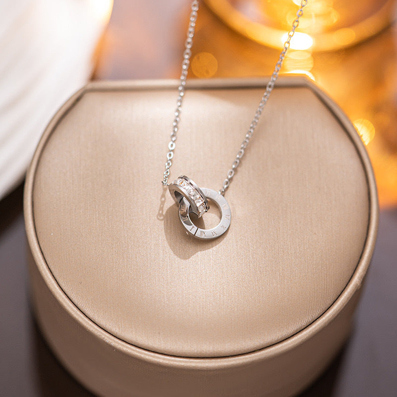 Wholesale New Stylish Roman Necklace with Rose Gold Plated Collarbone Chain